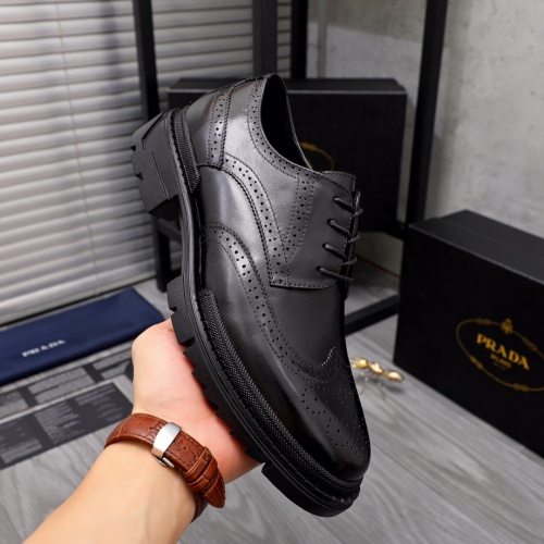 Replica Prada Leather Shoes For Men #1044166 $85.00 USD for Wholesale