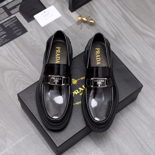Replica Prada Leather Shoes For Men #1044168 $85.00 USD for Wholesale