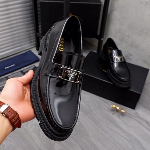 Replica Prada Leather Shoes For Men #1044168 $85.00 USD for Wholesale