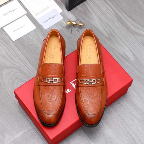 Replica Salvatore Ferragamo Leather Shoes For Men #1044190 $82.00 USD for Wholesale
