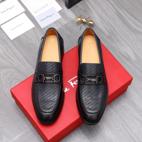 Replica Salvatore Ferragamo Leather Shoes For Men #1044194 $82.00 USD for Wholesale