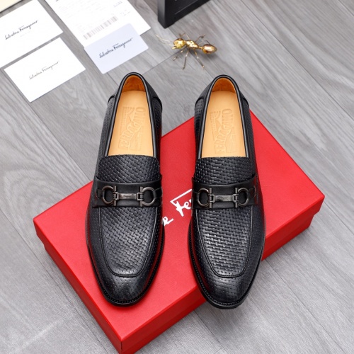 Replica Salvatore Ferragamo Leather Shoes For Men #1044195 $82.00 USD for Wholesale