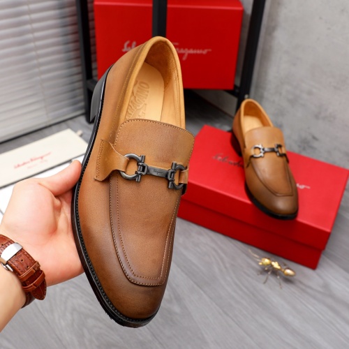 Replica Salvatore Ferragamo Leather Shoes For Men #1044198 $82.00 USD for Wholesale