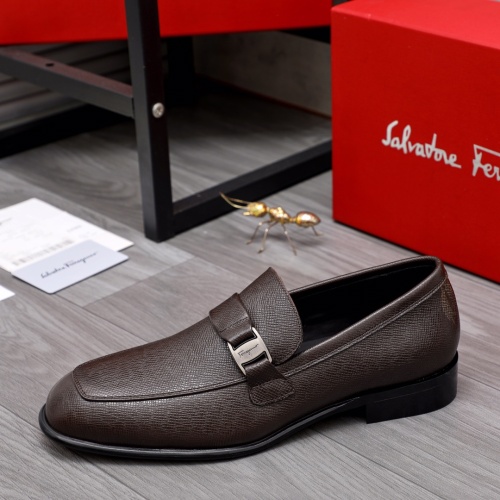 Replica Salvatore Ferragamo Leather Shoes For Men #1044203 $82.00 USD for Wholesale