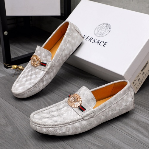 Versace Leather Shoes For Men #1044286 $68.00 USD, Wholesale Replica Versace Leather Shoes