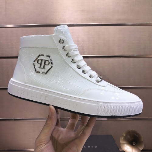 Replica Philipp Plein PP High Tops Shoes For Men #1044299 $88.00 USD for Wholesale