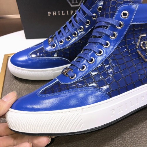 Replica Philipp Plein PP High Tops Shoes For Men #1044300 $88.00 USD for Wholesale
