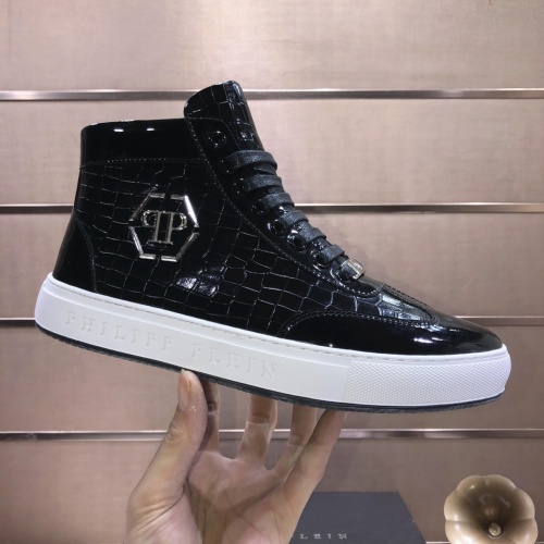 Replica Philipp Plein PP High Tops Shoes For Men #1044301 $88.00 USD for Wholesale