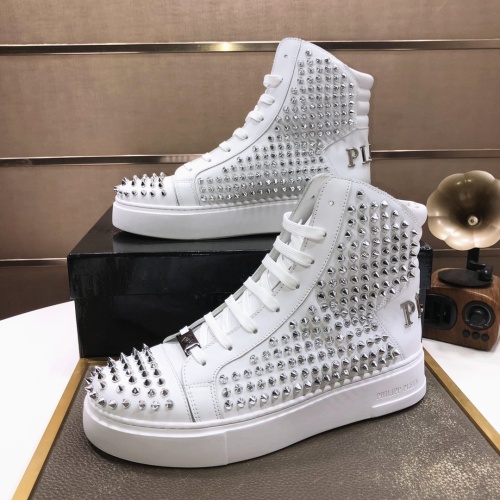 Replica Philipp Plein PP High Tops Shoes For Men #1044392 $140.00 USD for Wholesale
