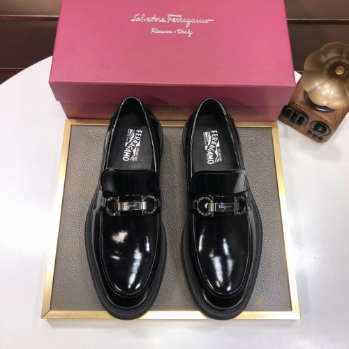 Replica Salvatore Ferragamo Leather Shoes For Men #1044595 $112.00 USD for Wholesale