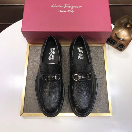 Replica Salvatore Ferragamo Leather Shoes For Men #1044596 $112.00 USD for Wholesale
