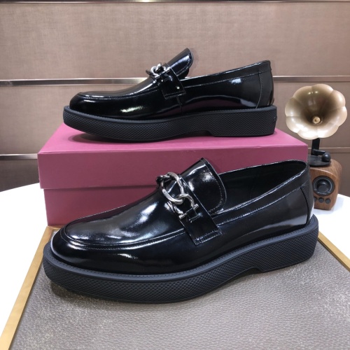 Replica Salvatore Ferragamo Leather Shoes For Men #1044601 $112.00 USD for Wholesale