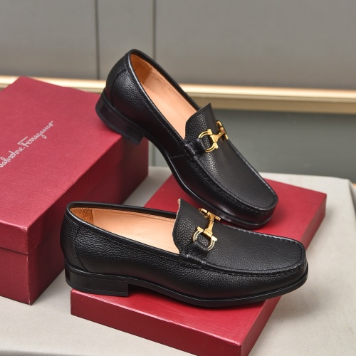 Replica Salvatore Ferragamo Leather Shoes For Men #1045057 $98.00 USD for Wholesale