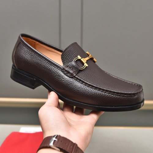 Replica Salvatore Ferragamo Leather Shoes For Men #1045059 $98.00 USD for Wholesale