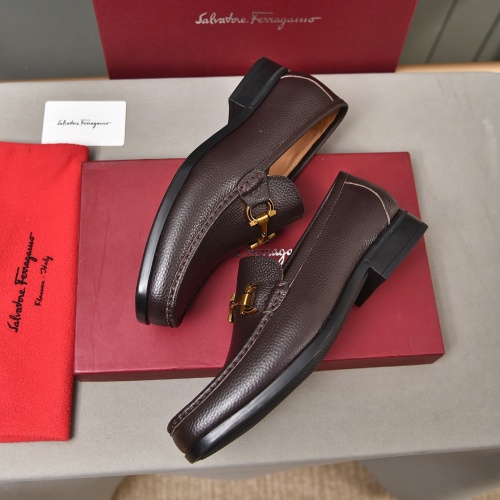 Replica Salvatore Ferragamo Leather Shoes For Men #1045059 $98.00 USD for Wholesale