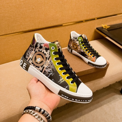 Replica Versace High Tops Shoes For Men #1045224 $80.00 USD for Wholesale