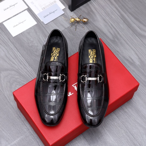 Replica Salvatore Ferragamo Leather Shoes For Men #1048581 $80.00 USD for Wholesale