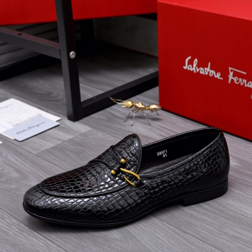 Replica Salvatore Ferragamo Leather Shoes For Men #1048590 $80.00 USD for Wholesale