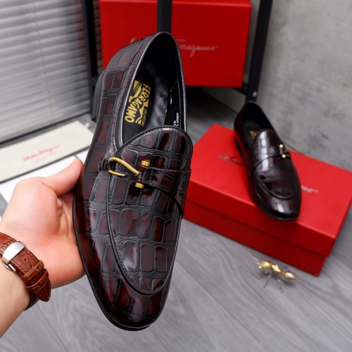 Replica Salvatore Ferragamo Leather Shoes For Men #1048591 $80.00 USD for Wholesale
