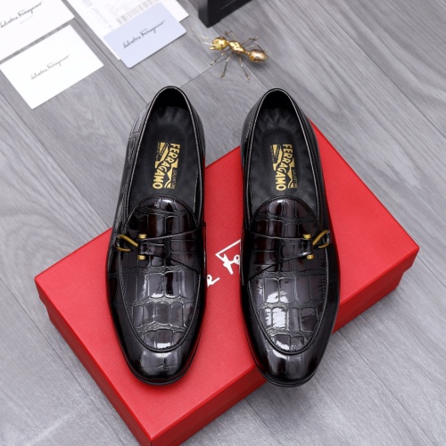 Replica Salvatore Ferragamo Leather Shoes For Men #1048592 $80.00 USD for Wholesale