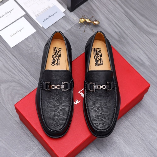 Replica Salvatore Ferragamo Leather Shoes For Men #1049085 $82.00 USD for Wholesale
