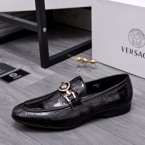 Replica Versace Leather Shoes For Men #1049115 $80.00 USD for Wholesale