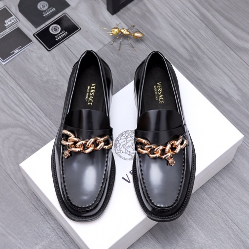Replica Versace Leather Shoes For Men #1049152 $80.00 USD for Wholesale