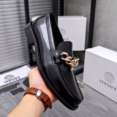 Replica Versace Leather Shoes For Men #1049152 $80.00 USD for Wholesale