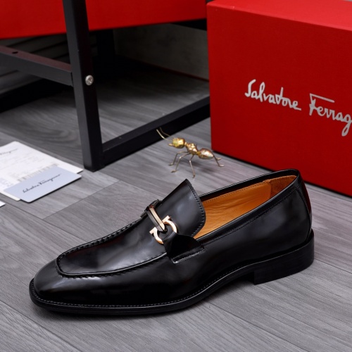 Replica Salvatore Ferragamo Leather Shoes For Men #1049175 $82.00 USD for Wholesale