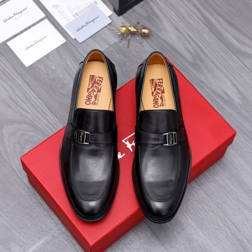 Replica Salvatore Ferragamo Leather Shoes For Men #1049186 $82.00 USD for Wholesale