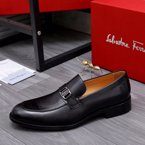 Replica Salvatore Ferragamo Leather Shoes For Men #1049186 $82.00 USD for Wholesale