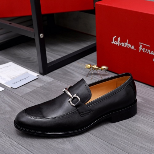 Replica Salvatore Ferragamo Leather Shoes For Men #1049187 $82.00 USD for Wholesale