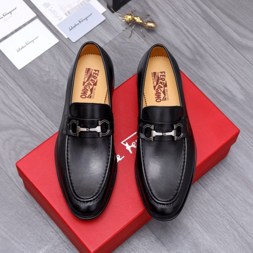 Replica Salvatore Ferragamo Leather Shoes For Men #1049189 $82.00 USD for Wholesale