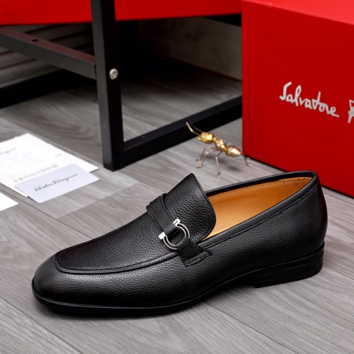 Replica Salvatore Ferragamo Leather Shoes For Men #1049256 $88.00 USD for Wholesale