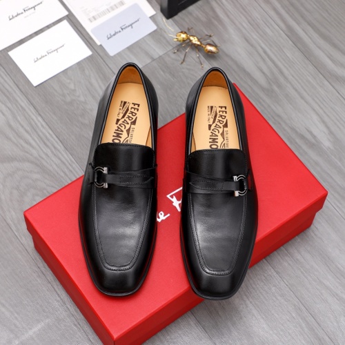 Replica Salvatore Ferragamo Leather Shoes For Men #1049257 $88.00 USD for Wholesale
