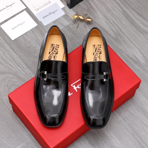 Replica Salvatore Ferragamo Leather Shoes For Men #1049258 $88.00 USD for Wholesale