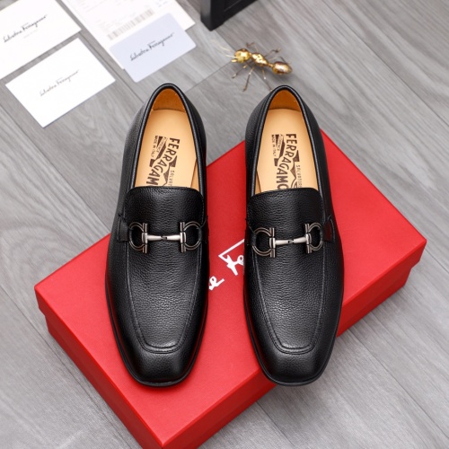 Replica Salvatore Ferragamo Leather Shoes For Men #1049259 $88.00 USD for Wholesale