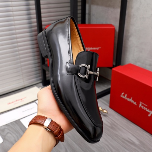 Replica Salvatore Ferragamo Leather Shoes For Men #1049261 $88.00 USD for Wholesale