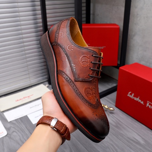 Replica Salvatore Ferragamo Leather Shoes For Men #1049264 $82.00 USD for Wholesale