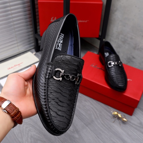 Replica Salvatore Ferragamo Leather Shoes For Men #1049266 $82.00 USD for Wholesale