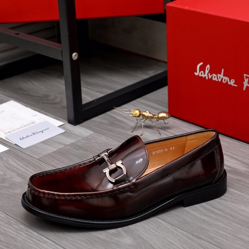 Replica Salvatore Ferragamo Leather Shoes For Men #1049270 $82.00 USD for Wholesale