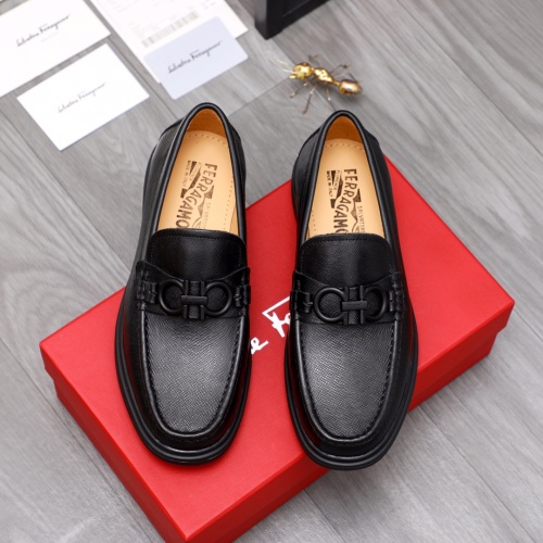 Replica Salvatore Ferragamo Leather Shoes For Men #1049272 $82.00 USD for Wholesale
