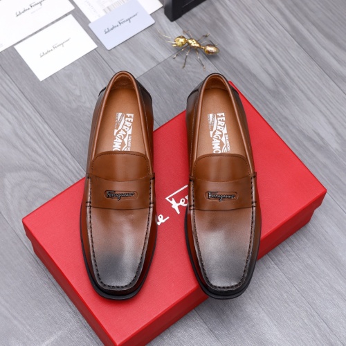 Replica Salvatore Ferragamo Leather Shoes For Men #1049277 $76.00 USD for Wholesale