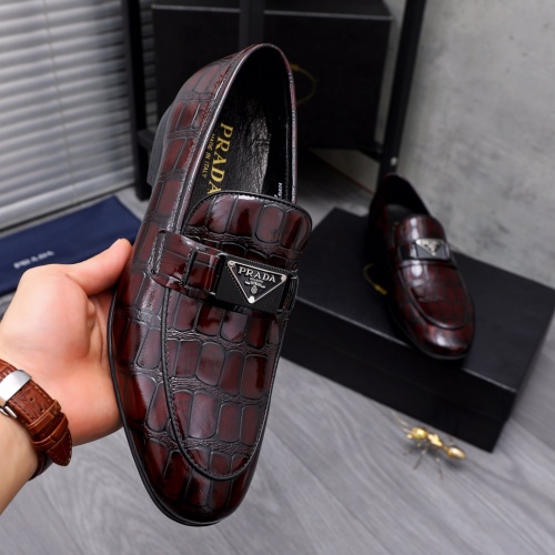 Replica Prada Leather Shoes For Men #1049345 $80.00 USD for Wholesale