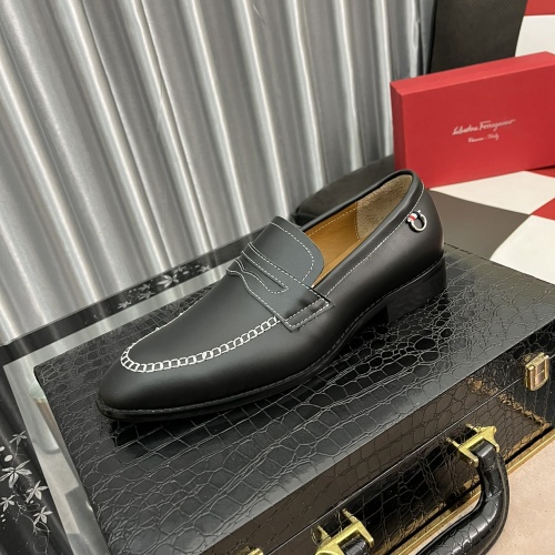 Replica Salvatore Ferragamo Leather Shoes For Men #1049370 $85.00 USD for Wholesale