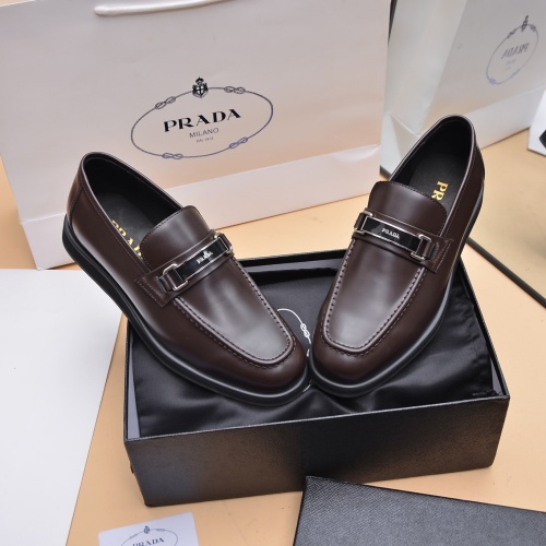 Replica Prada Leather Shoes For Men #1049452 $102.00 USD for Wholesale