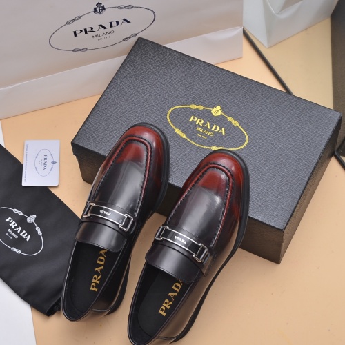 Replica Prada Leather Shoes For Men #1049456 $102.00 USD for Wholesale
