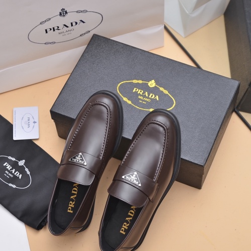 Replica Prada Leather Shoes For Men #1049457 $102.00 USD for Wholesale