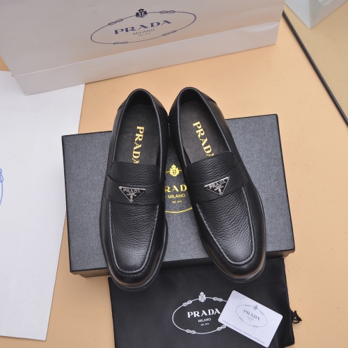 Replica Prada Leather Shoes For Men #1049458 $102.00 USD for Wholesale
