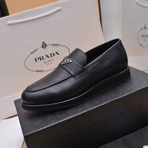Replica Prada Leather Shoes For Men #1049458 $102.00 USD for Wholesale
